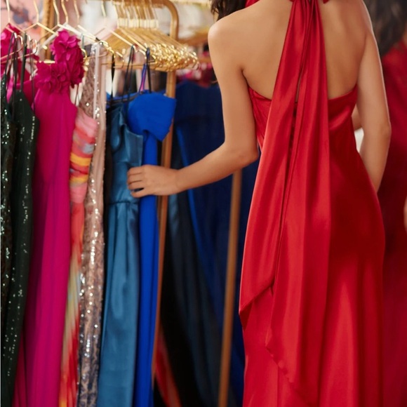 Betsy & Adam Halter Charmeuse Evening Dress  Like New sz 12 - Picture 8 of 8